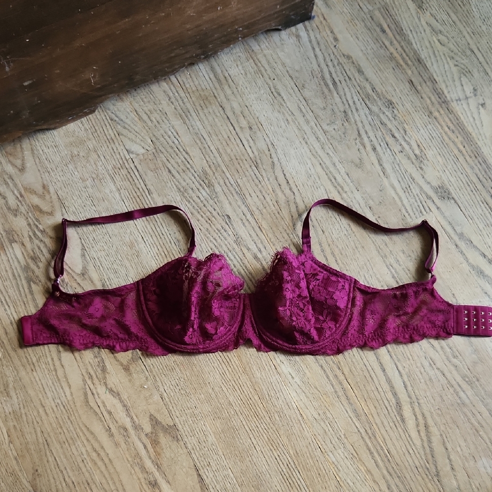 Victoria's Secret Deep Red Lace Bra